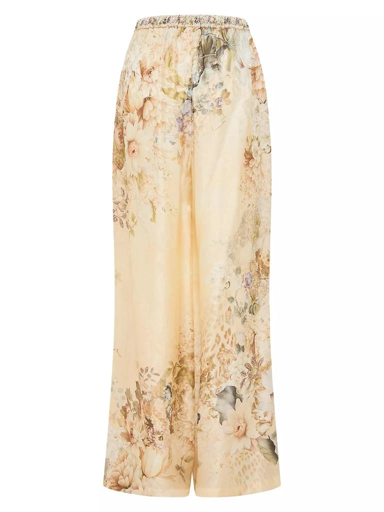 Camilla Floral Silk-Blend Wide Leg Pants 3