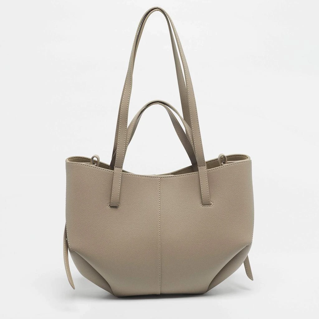 Polène Polène Grey Leather Mini Cyme Tote 4
