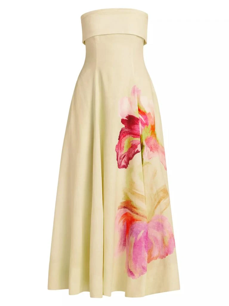 Nicholas the Label Melody Floral Linen-Blend Sleeveless Midi-Dress 1