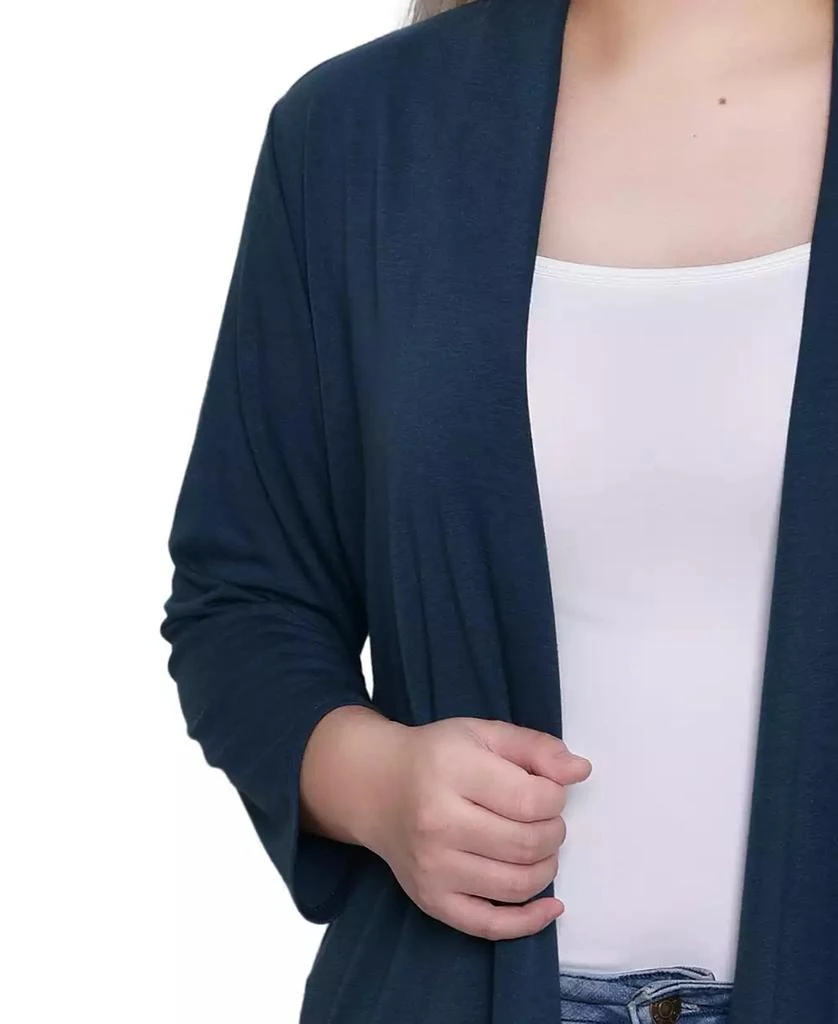NY Collection Women's Solid 3/4 Sleeve Cardigan Sweater 4