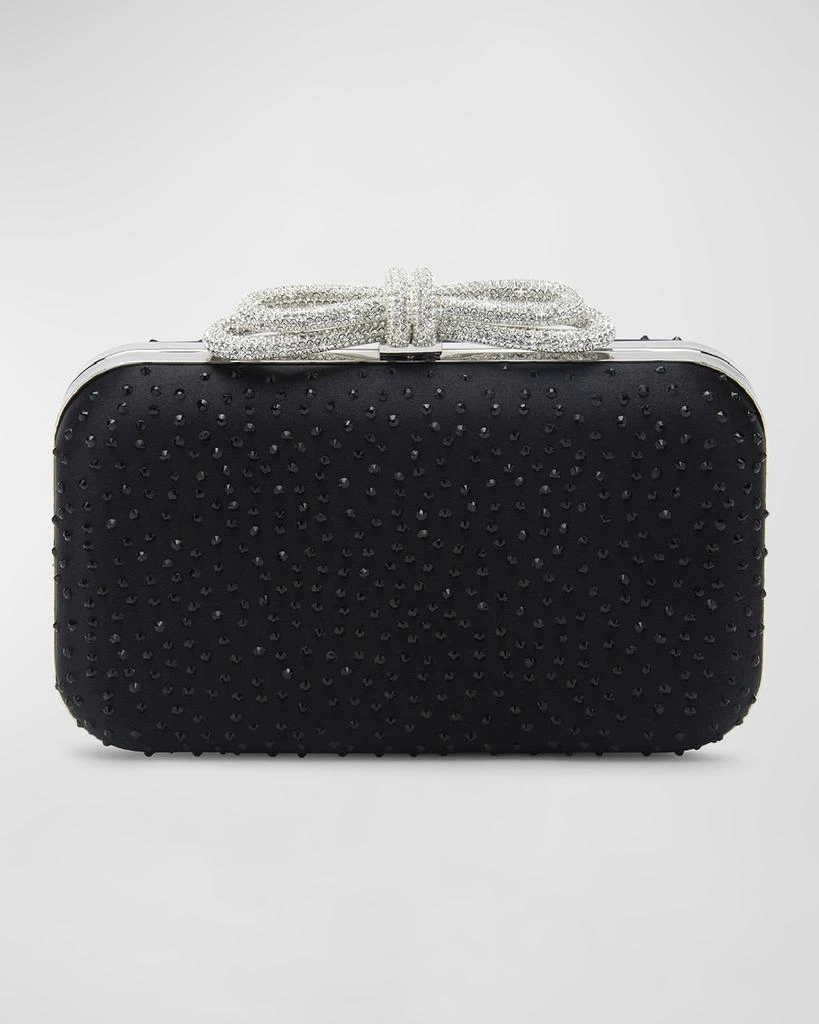 Mach & Mach Bow Strass Satin Clutch Bag 1