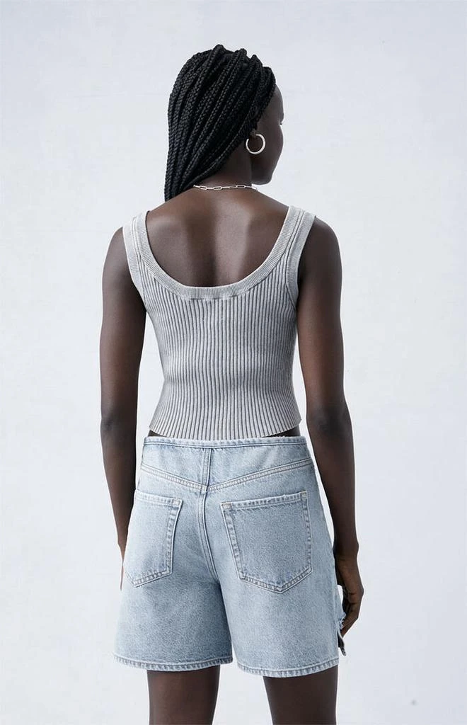 PacSun Eco Light Indigo Ripped High Waisted Relaxed Jorts 4