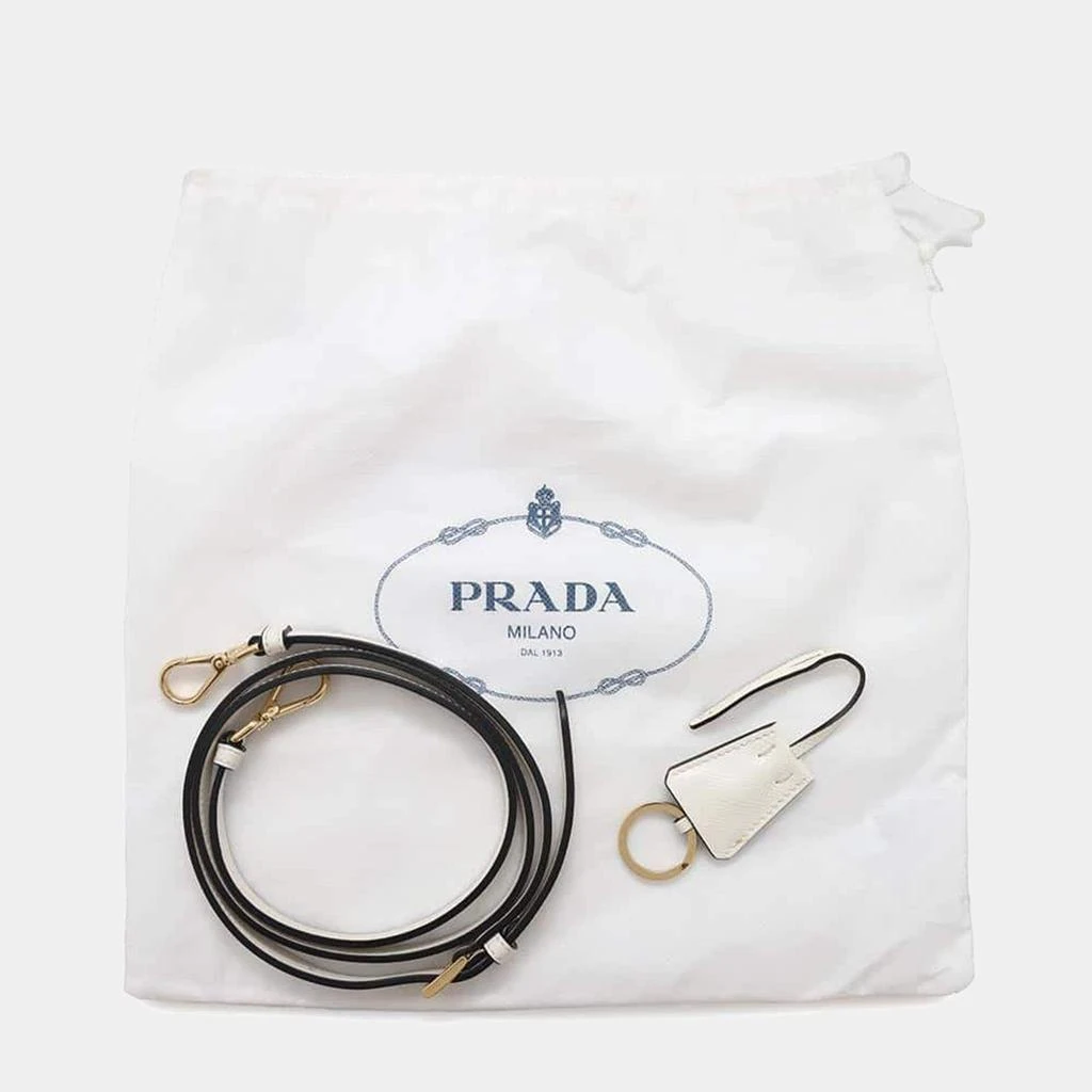 Prada Prada White Saffiano Leather Mini Shoulder Bag 10