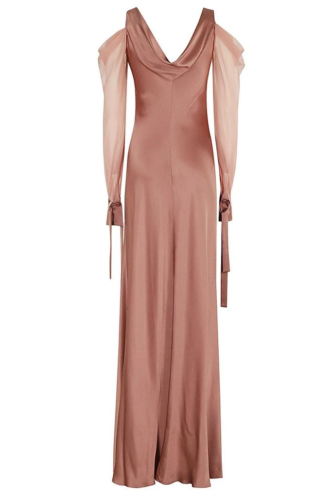 Alberta Ferretti Alberta Ferretti Cold-Shoulder Satin Maxi Dress 2