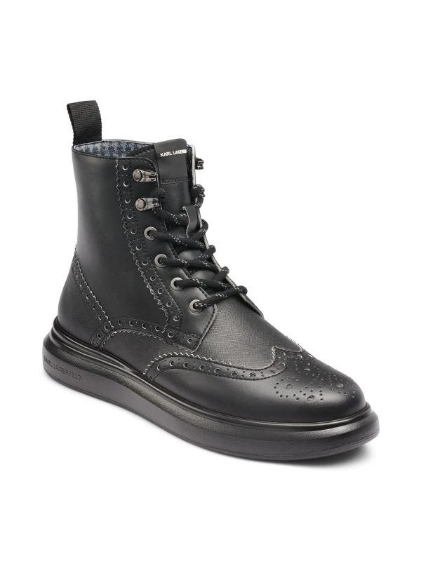 Karl Lagerfeld Paris Wingtip Leather Boots 2