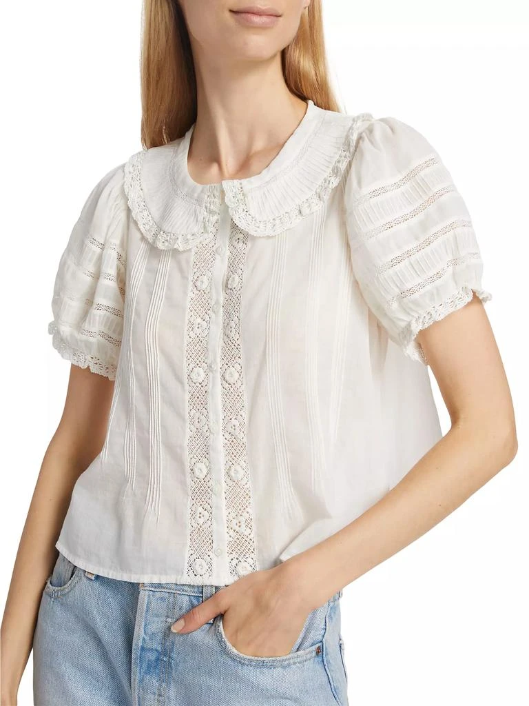 DÔEN Bernadine Peter Pan Lace Blouse 6