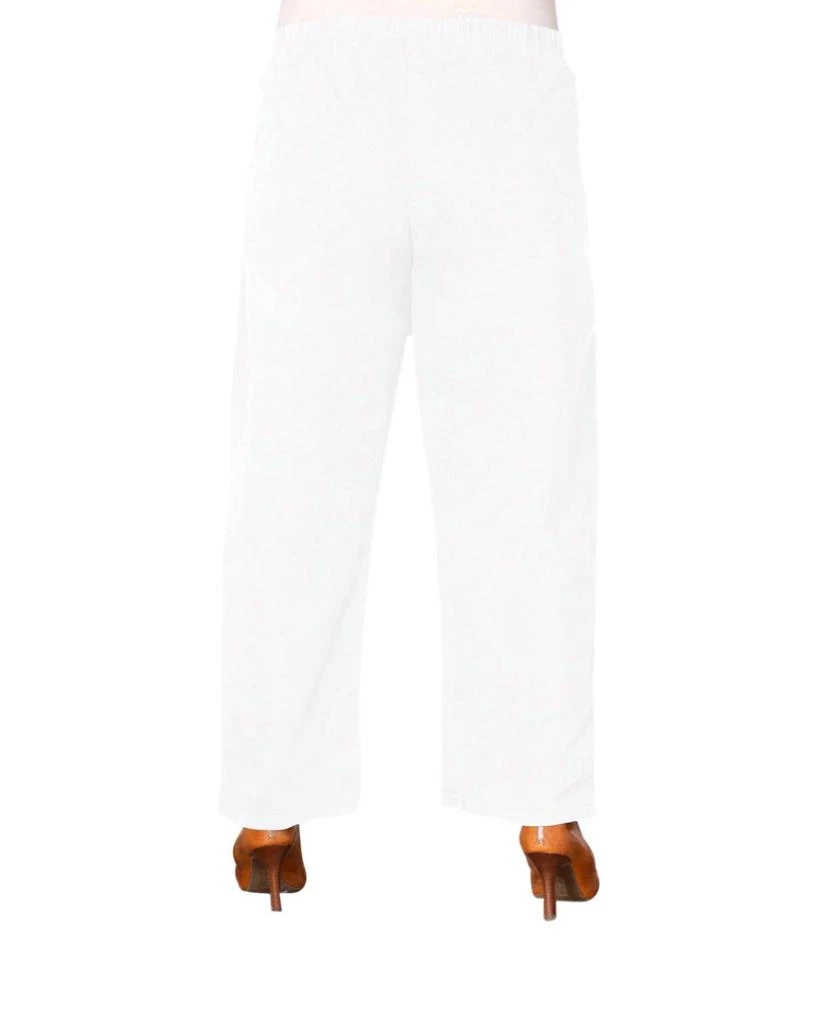 On The Plus Side Wide Leg Stretch Twill Pants - Plus In White 2