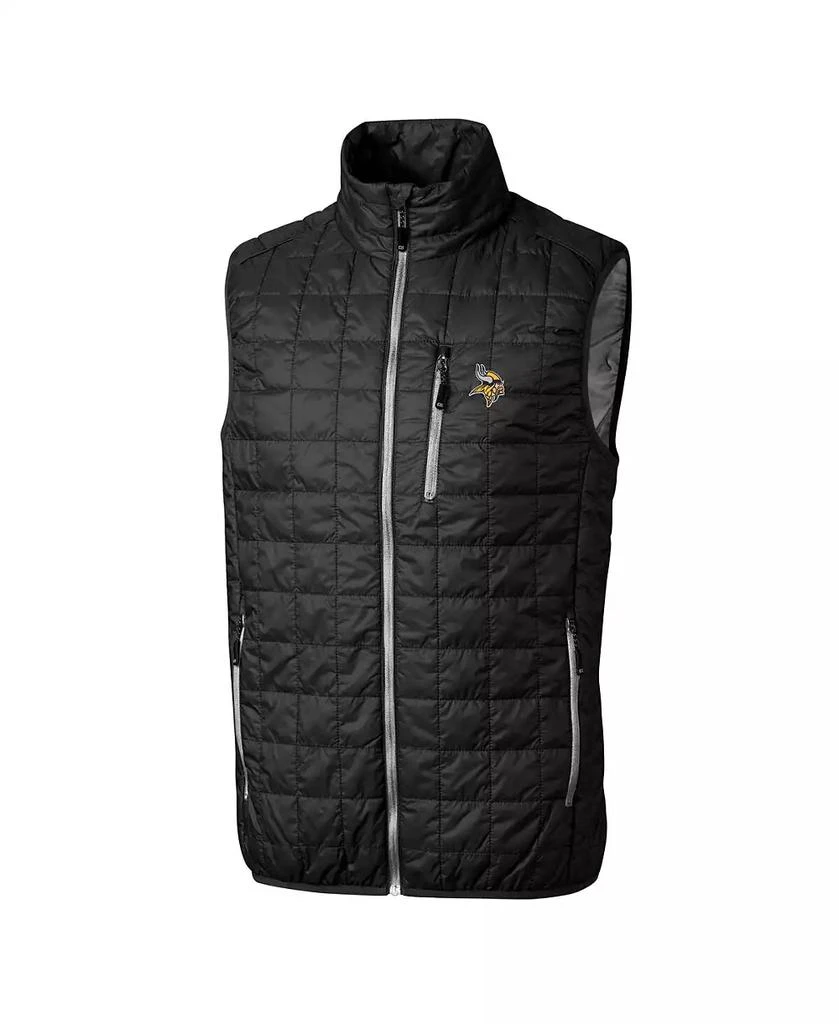Cutter & Buck Men's Black Minnesota Vikings Rainier PrimaLoft Eco Insulated Full-Zip Puffer Vest 3