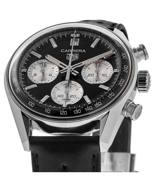 TAG Heuer Tag Heuer Carrera Chronograph 39mm Automatic Black Dial Leather Strap Men's Watch CBS2210.FC6534 2
