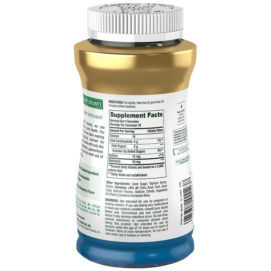 Nature's Bounty 10 mg Melatonin Gummies Blueberry 4