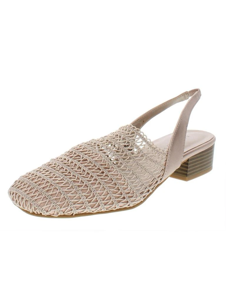 Karen Scott Carlton Womens Crochet Stacked Heel Slingback Sandals 5