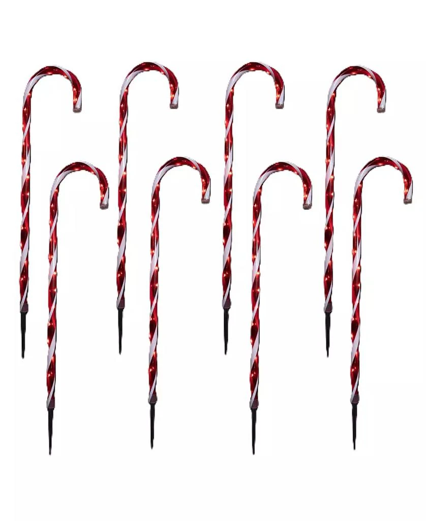 Northlight LED Lighted Candy Cane Outdoor Pathway Markers, Set of 8