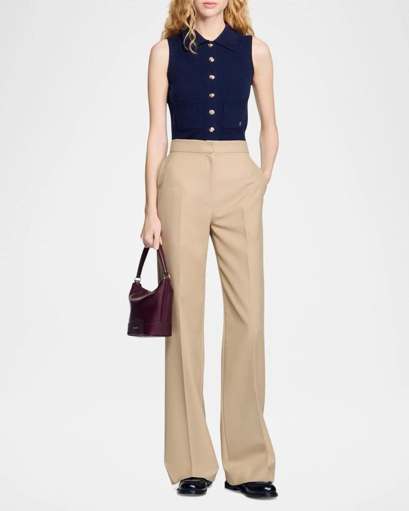 Sandro Elion Pleated Wool-Blend Trousers 2