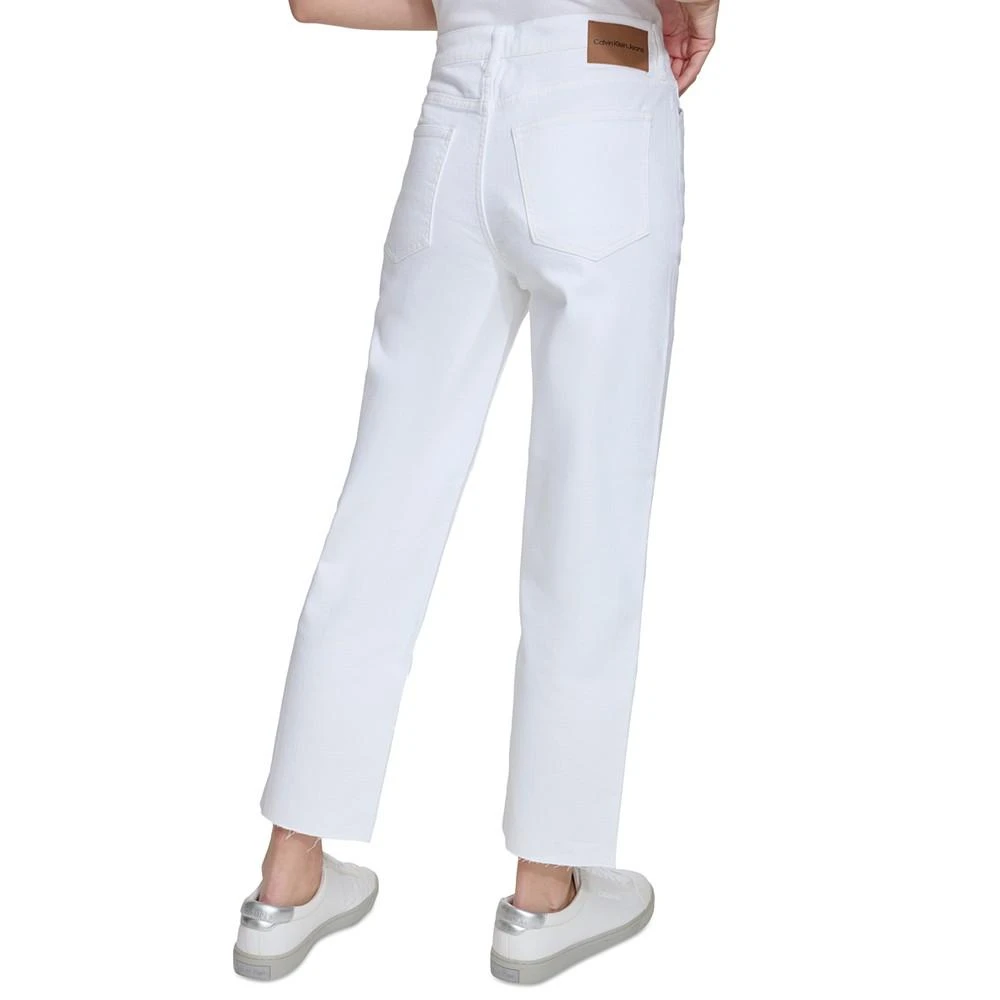 Calvin Klein Women's Raw-Hem Straight-Leg Denim Jeans 2