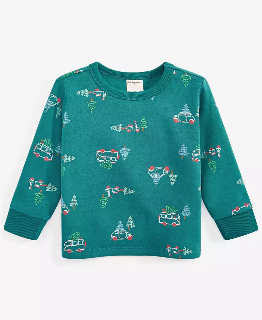 First Impressions Baby Boys Long-Sleeve Tree Transport-Print Fleece Sweatshirt, Created for Macy's