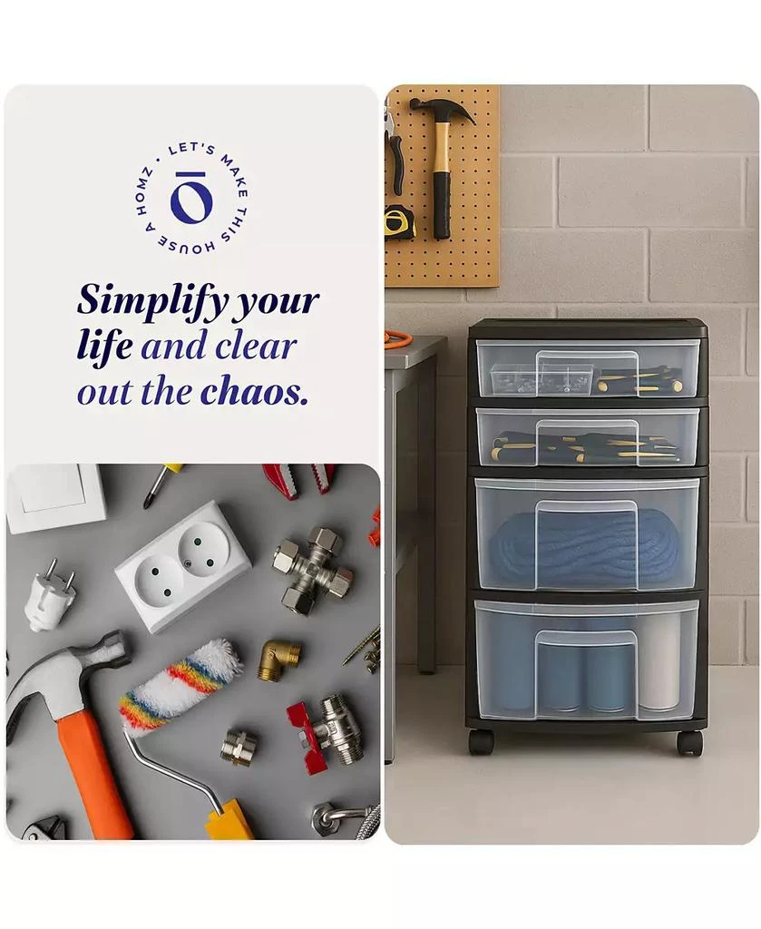 Homz Plastic 4 Drawer Medium Home Storage Container 6