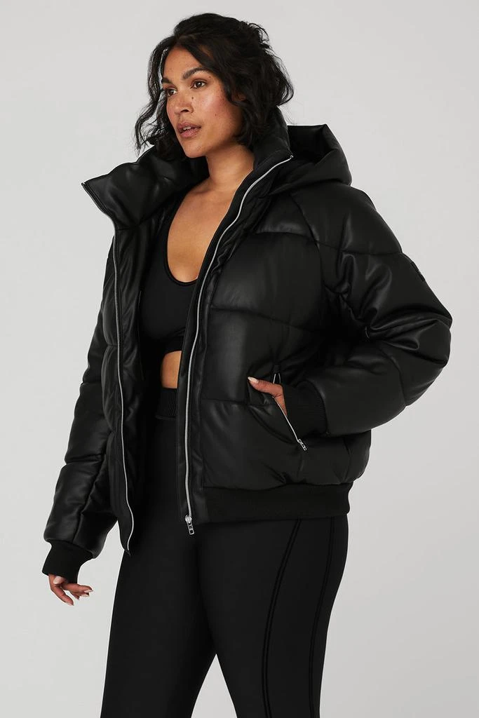 Alo Faux Leather Boss Puffer - Black 7