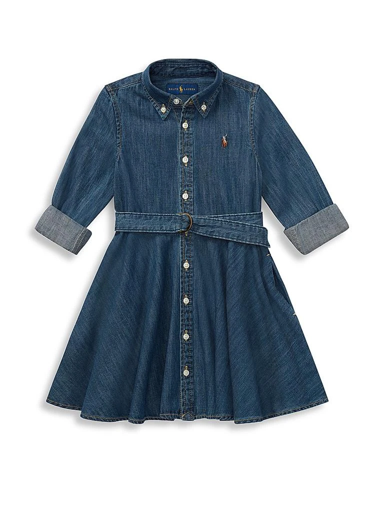 Ralph Lauren Little Girl's & Girl's Belted Denim Shirtdress 1