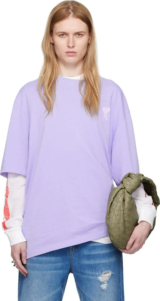 AMI Paris SSENSE Exclusive Purple Ami de Cœur T-Shirt 1
