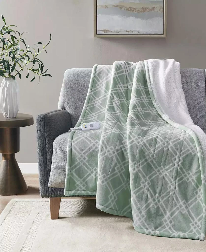 Serta Printed Electric Plush Throw, 50" x  60" 1