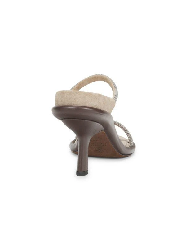 Brunello Cucinelli 80MM Beaded Trim Leather Sandals 3