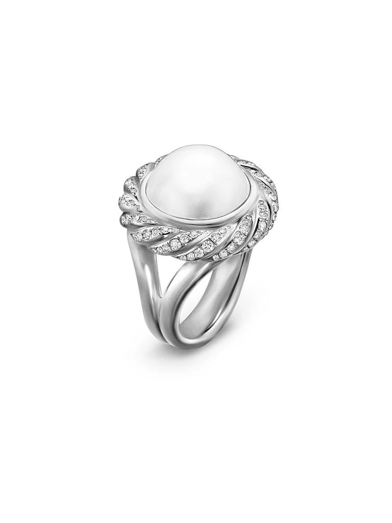 David Yurman Pearl Classics Cable Halo Ring in Sterling Silver 3
