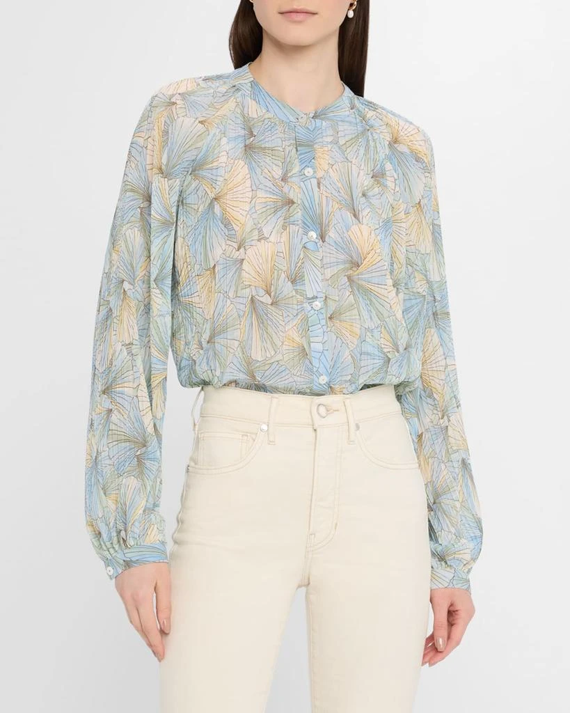 VERONICA BEARD Fennel Button-Front Blouse 4