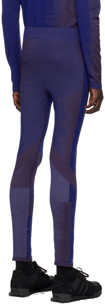 Y-3 Navy & Purple Seamless Leggings 3