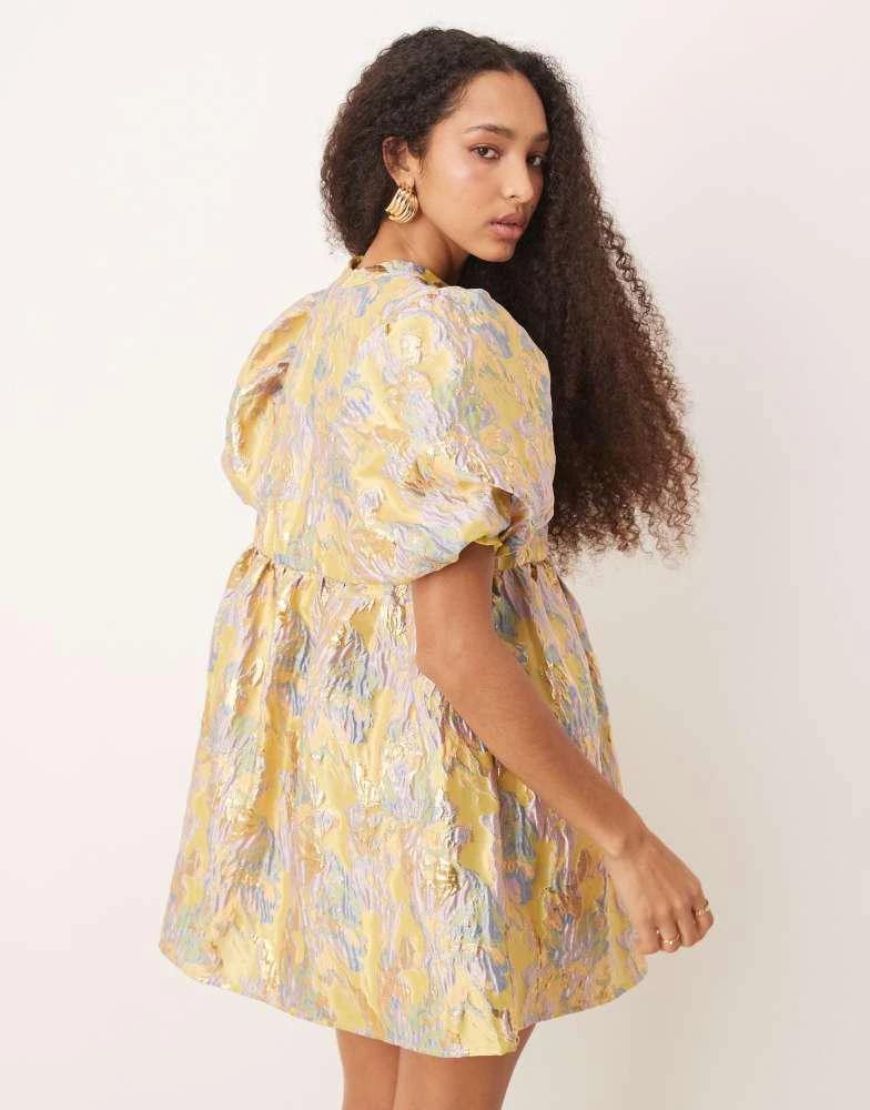 Shop Dream Sister Jane metallic jacquard mini dress in golden yellow on  Sale at BeyondStyle  Get 21% Off Dream Sister Jane metallic jacquard mini  dress in golden yellow with Limited-Time Flash