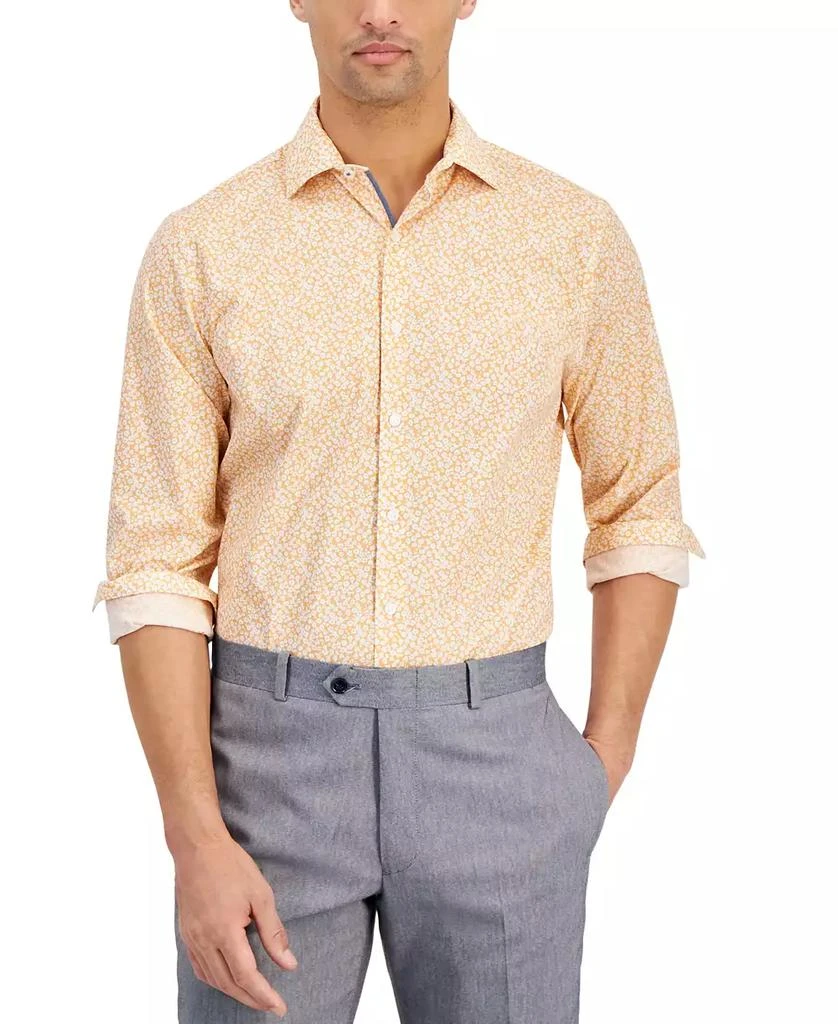 Bar III Men's Slim-Fit Wave Floral Dress Shirt, Created for Macy's 1
