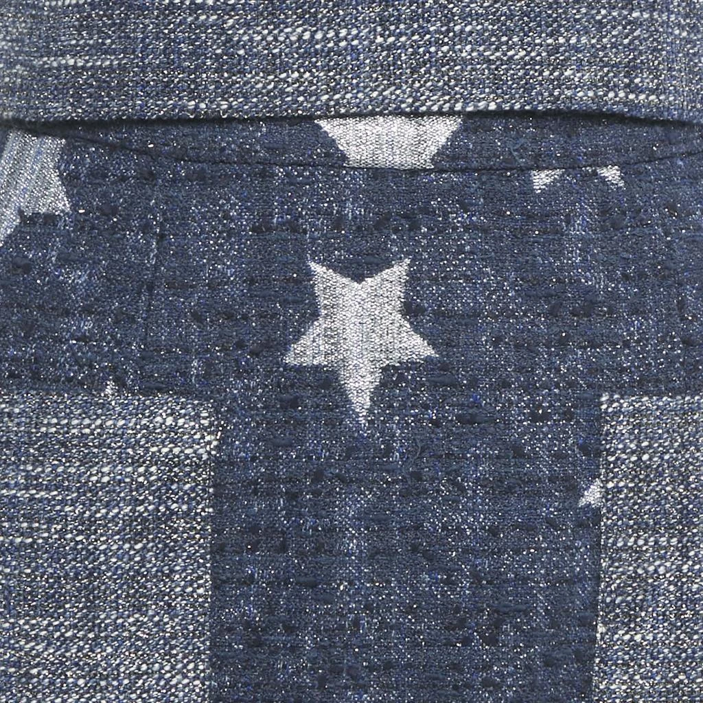 Marina Qureshi Marina Qureshi Blue Jacquard Tweed Top and Skirt Set S 3