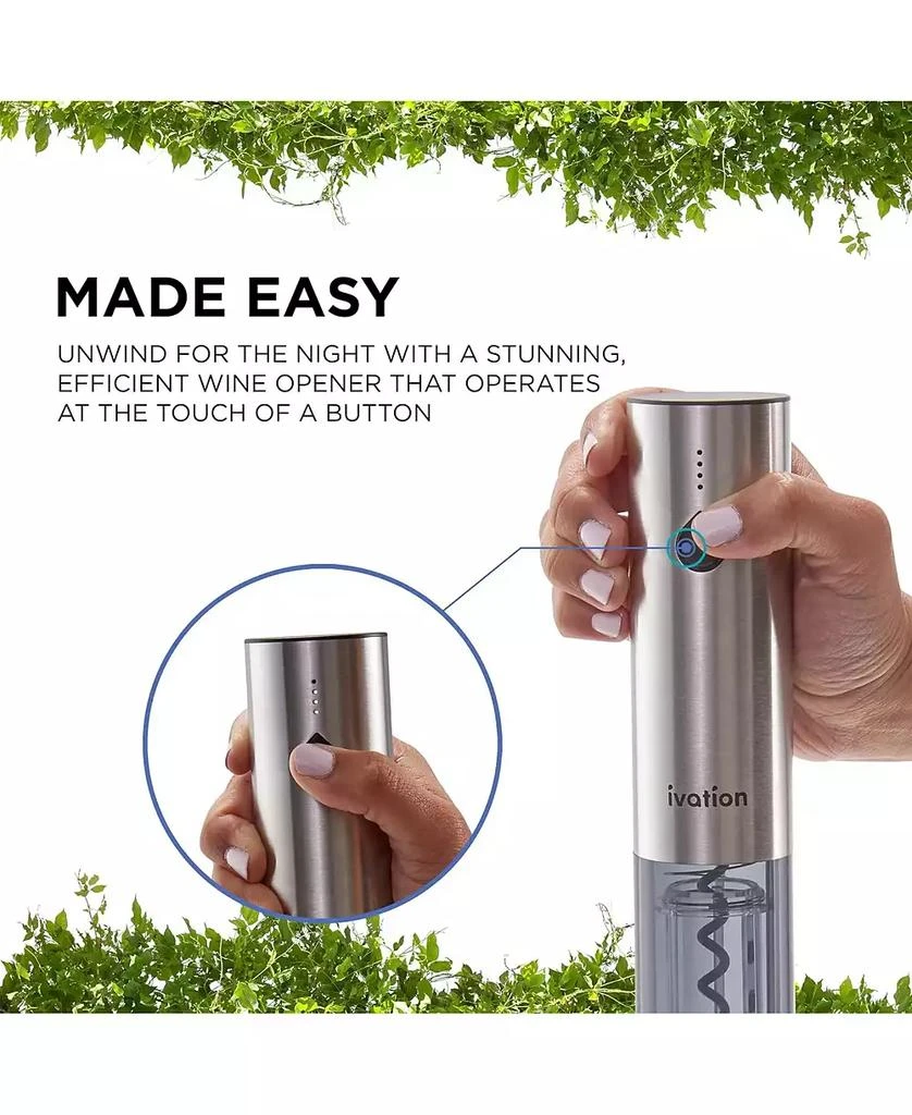 Ivation Electric Wine Bottle Opener Set, Stainless Steel Wine Opener 2