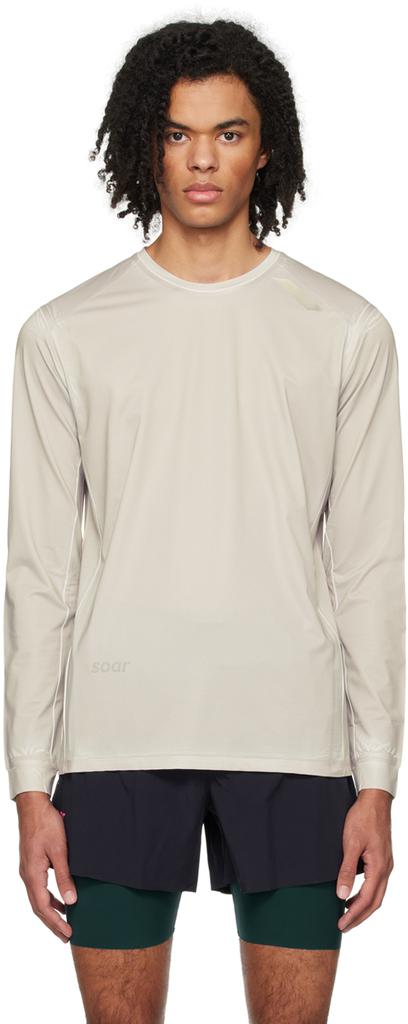 Soar Running Gray Printed Long Sleeve T-Shirt