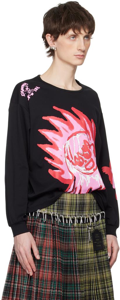 CHOPOVA LOWENA Black Flame Long Sleeve T-Shirt