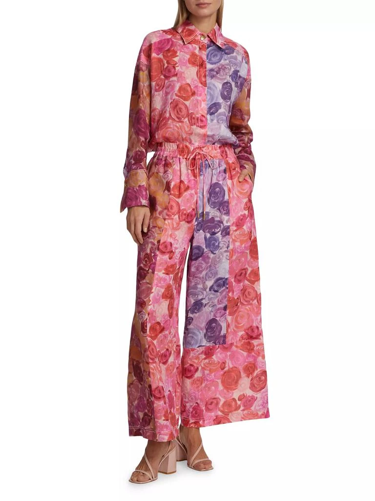 Aje Vision Floral Linen Wide-Leg Pants 2