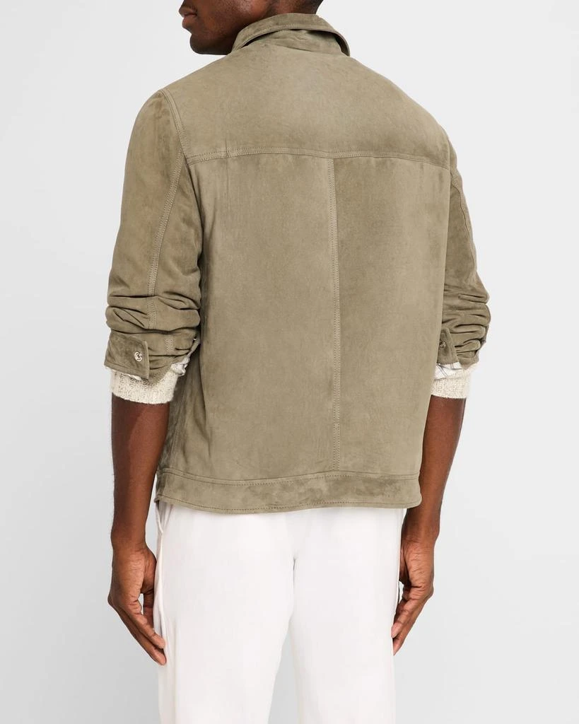 Brunello Cucinelli Men's Suede Snap-Front Trucker Jacket 3