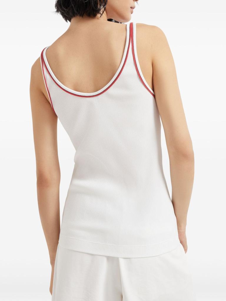 Brunello Cucinelli COTTON TOP WITH SHINY PIPING