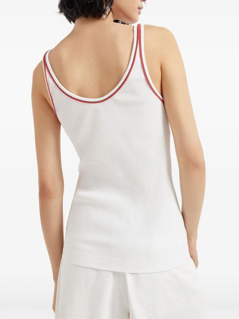 Brunello Cucinelli COTTON TOP WITH SHINY PIPING 2