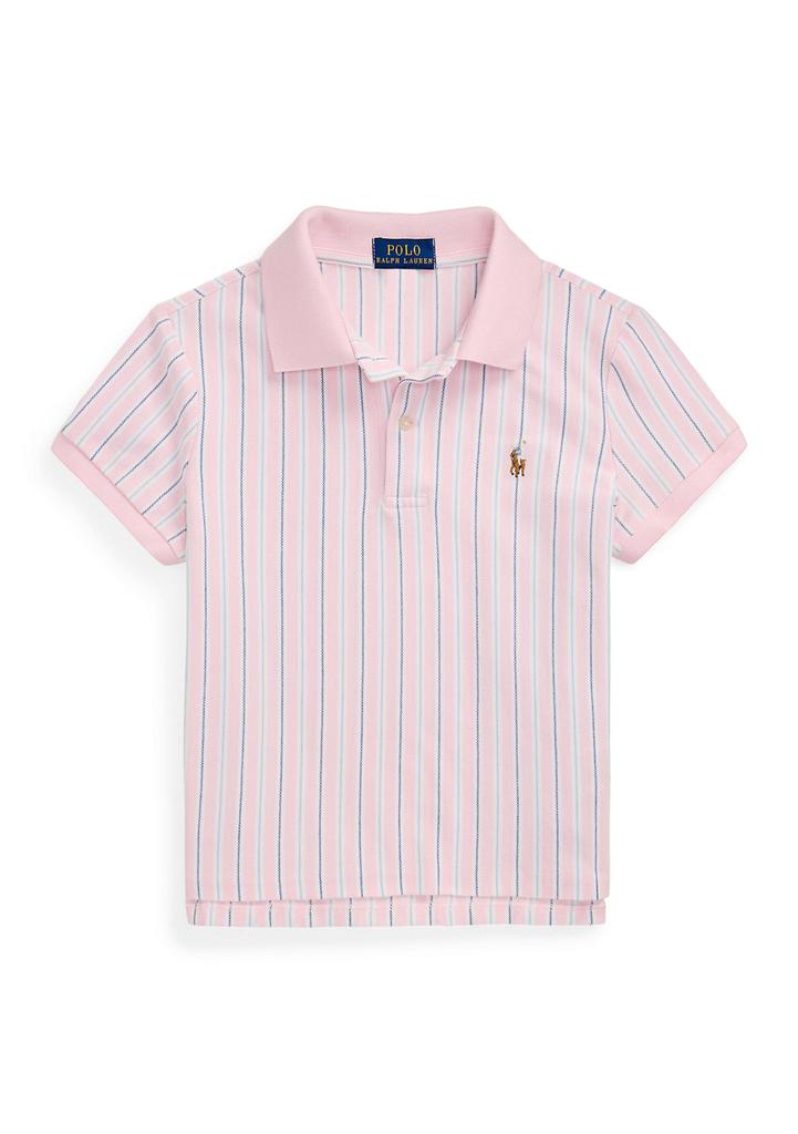 Ralph Lauren Girls 7-16 Striped Oxford Mesh Boxy Polo Shirt
