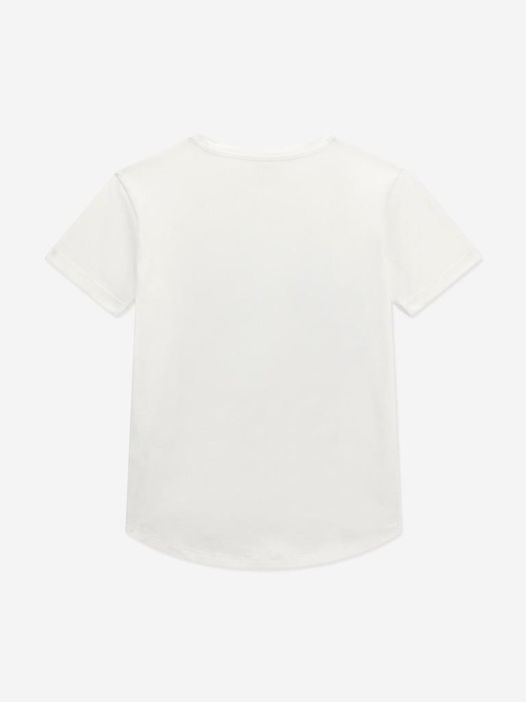 GUESS Girls Sequin Heart T-Shirt in White