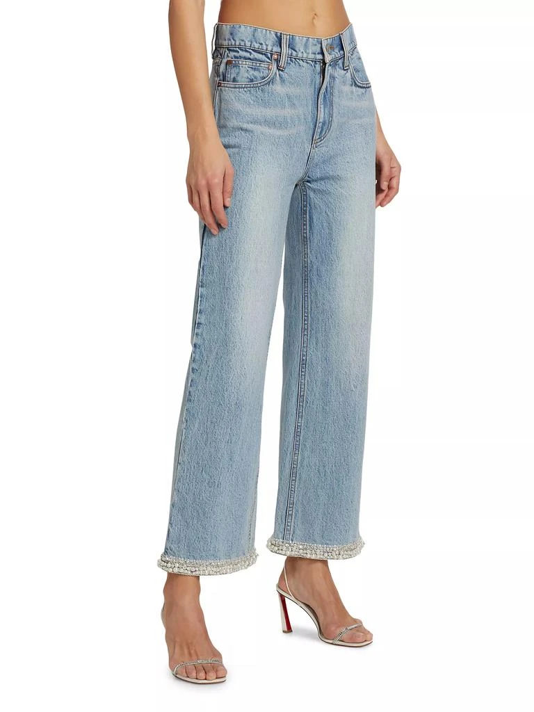 Alice + Olivia Ora Embellished High-Rise Wide-Leg Jeans 4