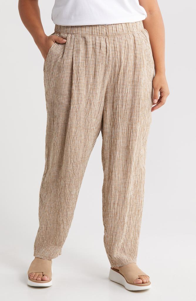 Eileen Fisher Organic Linen Tapered Ankle Pants