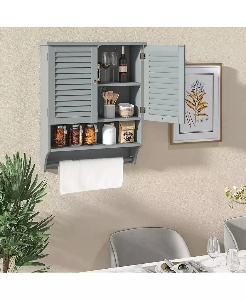 Volenca 2-Doors Bathroom Wall-Mounted Medicine Cabinet with Towel Bar 9