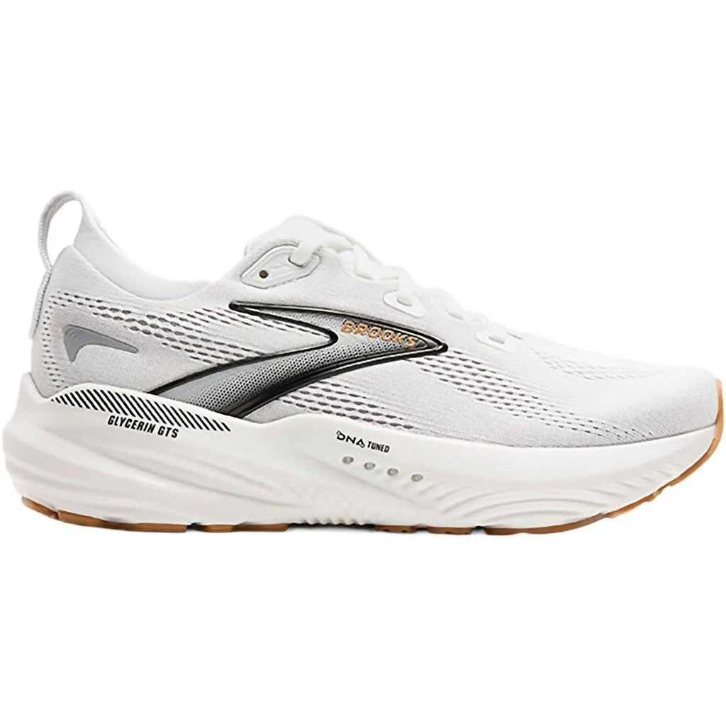 Brooks Women
s Glycerin Gts 22 Running Shoe In White/grey/black