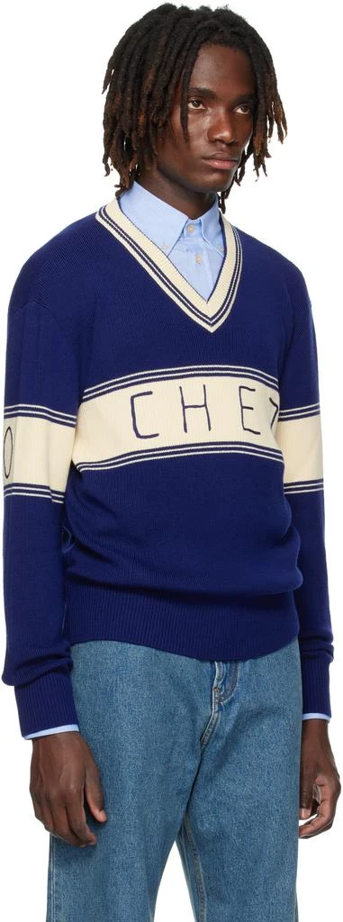 Valentino Navy 
Beige 
Chez Valentino
 Jacquard Pattern Sweater 2