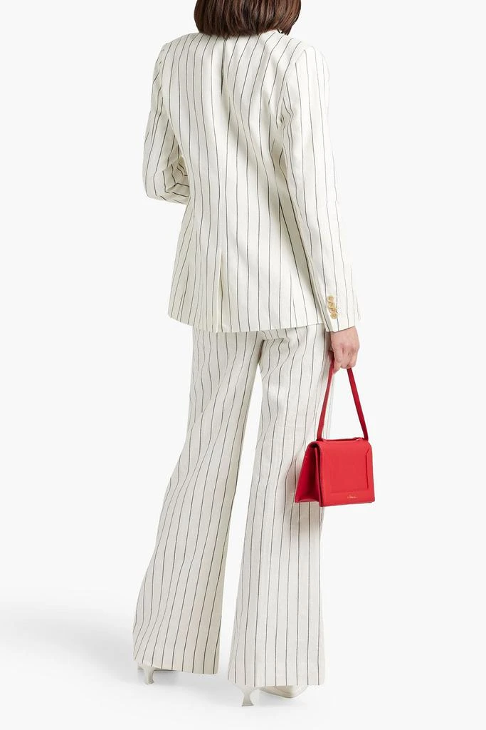 Derek Lam Walter double-breasted pinstriped linen and cotton-blend blazer 3