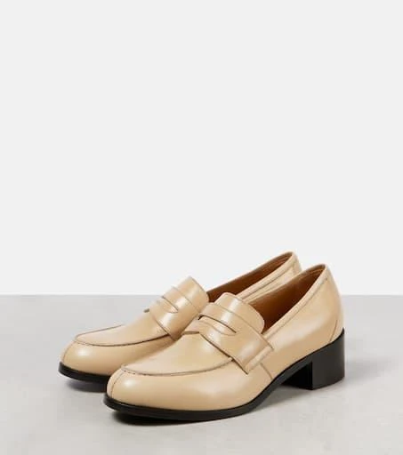 The Row Vera leather loafer pumps 5