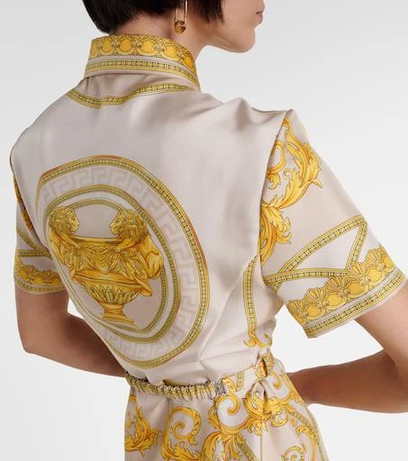 Versace Barocco silk twill shirt dress 5