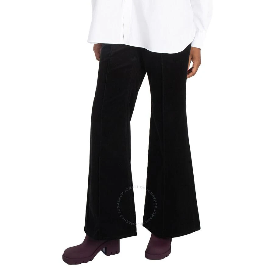 Ralph Lauren Polo Ralph Lauren Black Pintucked Corduroy Flared Trousers, Size 6R 1