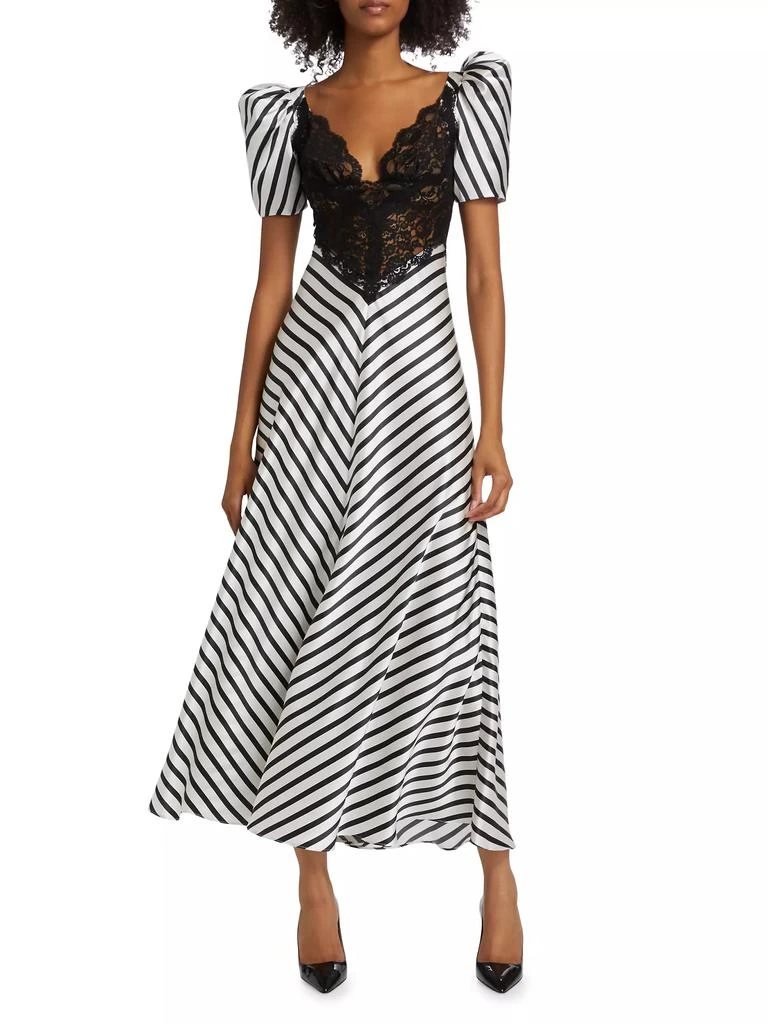 Rodarte Beetlejuice II x Rodarte Stripe Lace Bodice Maxi Dress 3